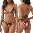 thumbnail image 3 of Naloa Red Leaf Flame Fox Print Women Halter Bikini Set ,Two Piece Triangle Swimsuit,Tie Bathing Suit,Sexy Triangle Two Piece Swimwear, 3 of 5