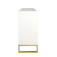 thumbnail image 5 of LiviNest Modern Sideboard with Adjustable Shelves: White Kitchen Cabinet with Marble Top & Gold Metal Legs - 4-Door Storage for Dining Room & Living Room, 5 of 6