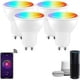 thumbnail image 1 of Bombilla inteligente LED GU10 en ampolla, luz regulable que cambia de color RGB con 16 millones de colores, control WiFi para operación por voz y aplicación, paquete de 4, 1 of 6