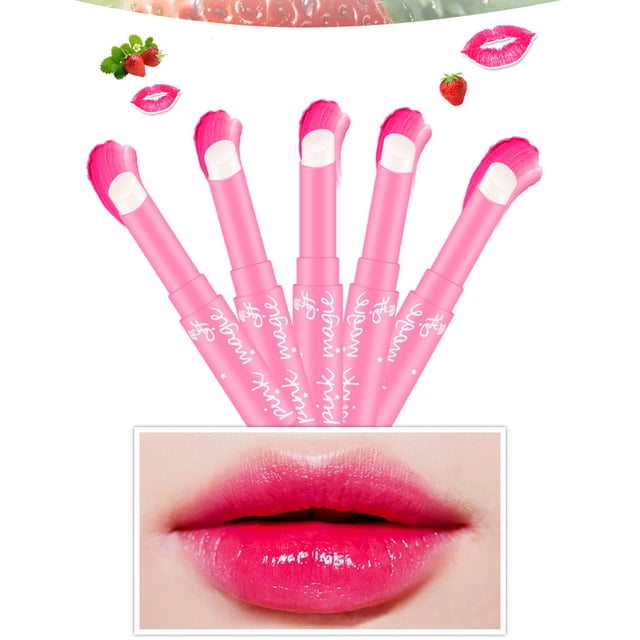 Lip Stain Strawberry Temperature Changing Color Lipstick Moisturizer Balm Waterproof (Buy 2 get 1 free)