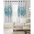 thumbnail image 3 of Blackout Curtains for Bedroom, Teal Blue Eucalyptus Leaves Room Darkening Window Drapes for Living Room, Spring Summer Botanical Floral Thermal Insulated Grommet Curtains, 42x84 inch, 2 Panels, 3 of 9