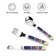 thumbnail image 3 of Saiise Mario Print 3 Piece Cutlery Set – Metal, Reusable Children's Knife, Fork & Spoon, Kids-Size, Made from Food-Safe Stainless Steel & ABS Plastic, 3 of 8