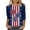 Multicolor#02, variant on 3/4 Sleeve Plus Size Patriotic Tops for Women Trendy USA Flag 4th of July American Red White Blue Star Stripe Printed Oversized Crewneck Holiday T-Shirt Multicolor#12 XXL
