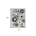 thumbnail image 3 of 8' X 11' Black And White Floral Stain Resistant Non Skid Area Rug, 3 of 6