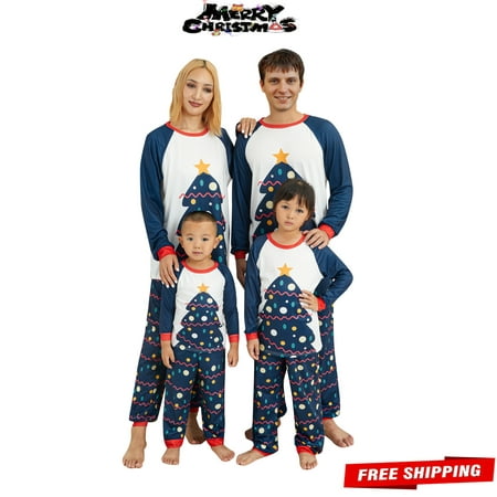 

Gueuusu Christmas Pajamas for Family Matching Family Christmas Pajamas Set PJS Holiday Xmas Family Jammies Sleepwear