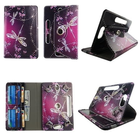 Sparkly Butterfly tablet case 7 inch for Kurio 7" 7inch android tablet cases 360 rotating slim folio stand protector pu leather cover travel e-reader cash slots