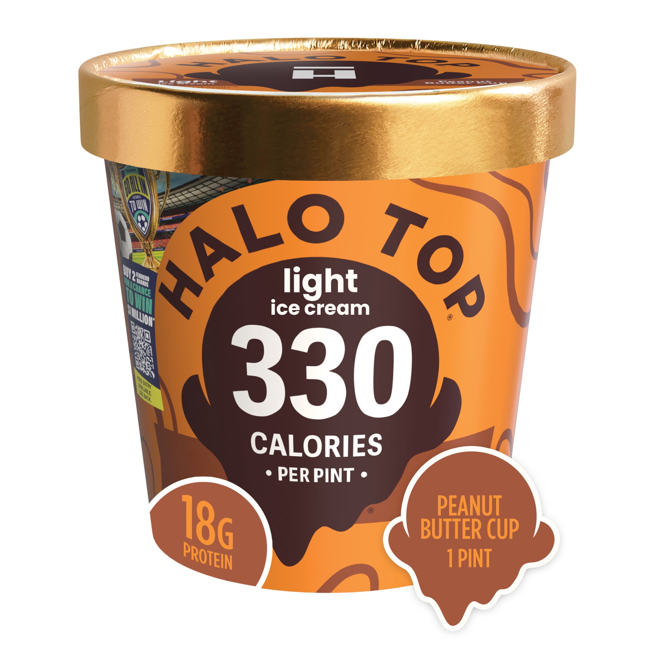 Halo Top Peanut Butter Cup Light Ice Cream, 16 fl oz Pint
