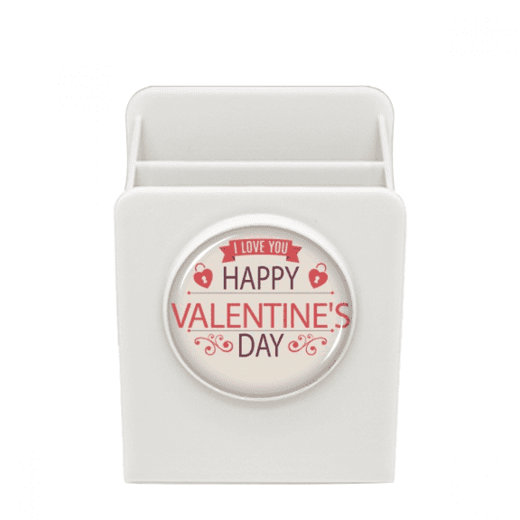 Heart Lock Happy Valentine's Day Love Desk Pencil Holder Cup Pen Organizer