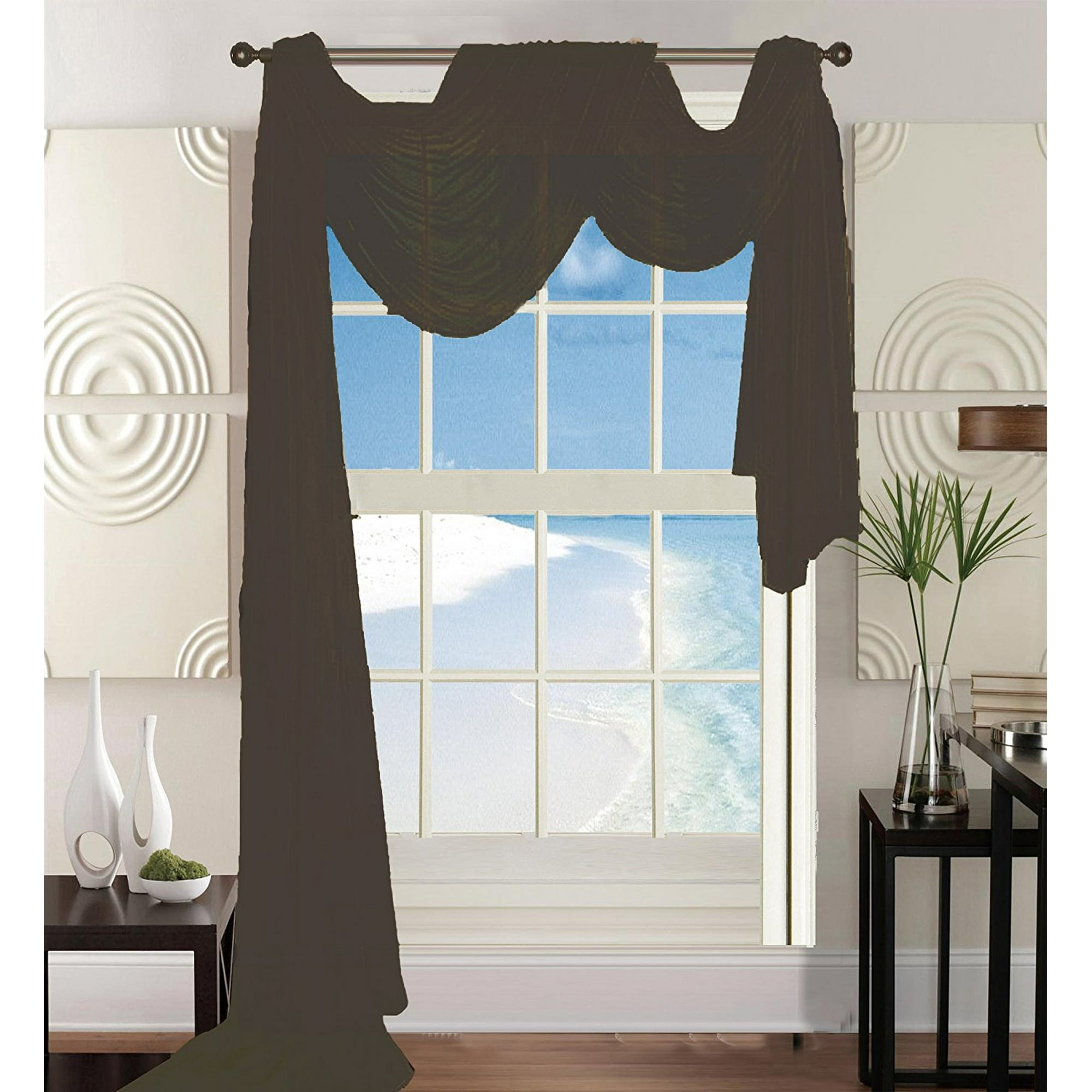 Elegant Comfort Beautiful Window Panel Curtain Sheer Voile Scarf