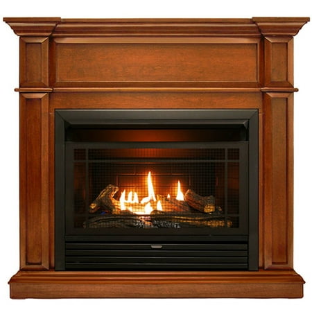 Ventless Gas Fireplace Corner Unit Duluth Forge Dual Fuel Ventless Gas Fireplace - 26,000 BTU, T-Stat Control, Apple Spice Finish, Model DFS-300T-3AS ()