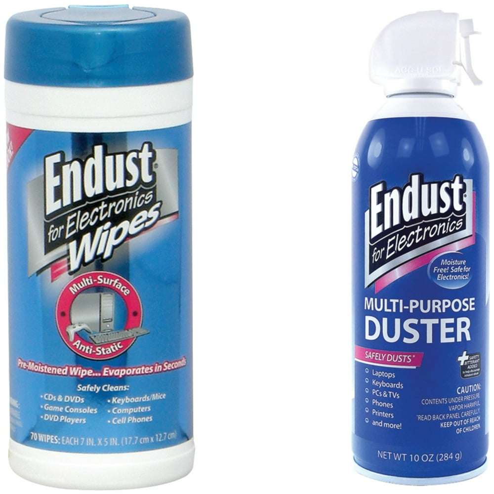 Endust 11384 Electronics Duster & 259000 Antistatic Popup Wipes