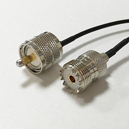 UHF male PL259 to UHF female SO239 pigtail cable RG174 20cm 8" NEW Good Quality Fast USA Shipping