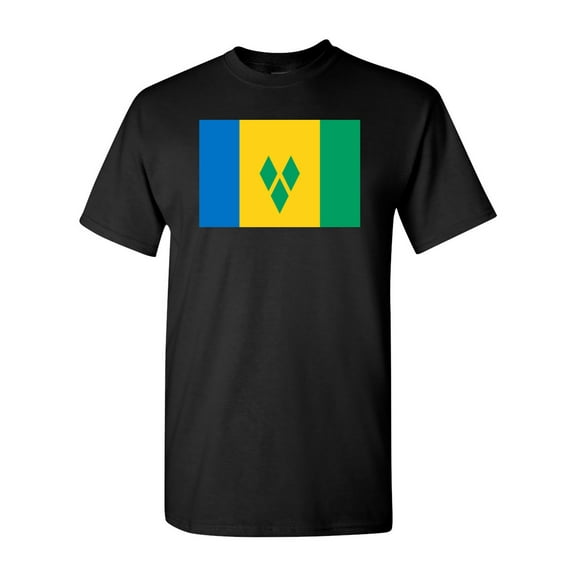 Saint Vincent The Grenadines Country Flag Adult DT T-Shirt Tee