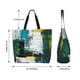 thumbnail image 5 of Balery Abstract Brushstrokes Green Blue Bolsa Tote Estilo Estético con Cremalleras, Bolsa de Hombro, Bolsa de Compras Grande y Plegable, 5 of 8