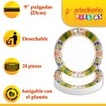 thumbnail image 3 of 24 Pz Plato Desechable De Cartón Decorativo Premium Hojas Azules 9 pulgadas, 3 of 5