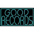 thumbnail image 1 of Blue Good Records Border LED Neon Sign 20" Tall x 37" Wide - inches Black Square Cut Acrylic Backing, with Dimmer - Premium built indoor Sign for Studio, Club, Home décor, Event, Workshop, Storefront., 1 of 7