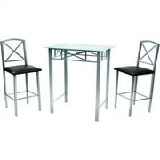 Metal & Glass 3 Piece Bistro Set