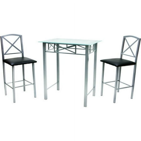 Metal & Glass 3 Piece Bistro Set