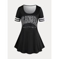 thumbnail image 1 of Camiseta en Talla Extra con Estampado de Letras Rosegal Camisetas tallas grandes, 1 of 5