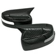 thumbnail image 2 of Carbon Fiber Look Ox Horn Rear View Mirror Cover For Mitsubishi Lancer EVO 2013-2016, 2 of 5