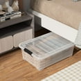thumbnail image 2 of 20L Plastic Under Bed Storage Containers with Wheels - Clear Stackable Latch Totes for Closet Bedroom Organization, 2 of 6