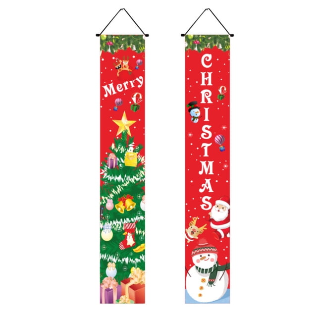 Banners navideños para puerta, decoración navideña para el porche delantero, patio, pared, decoración navideña colgante para el hogar, casa de campo, patio, fiesta