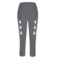 thumbnail image 3 of Hurxie Women's Halloween Spooky Season Print Graphic Leggings Cute Skinny Leg Pants, 3 of 4