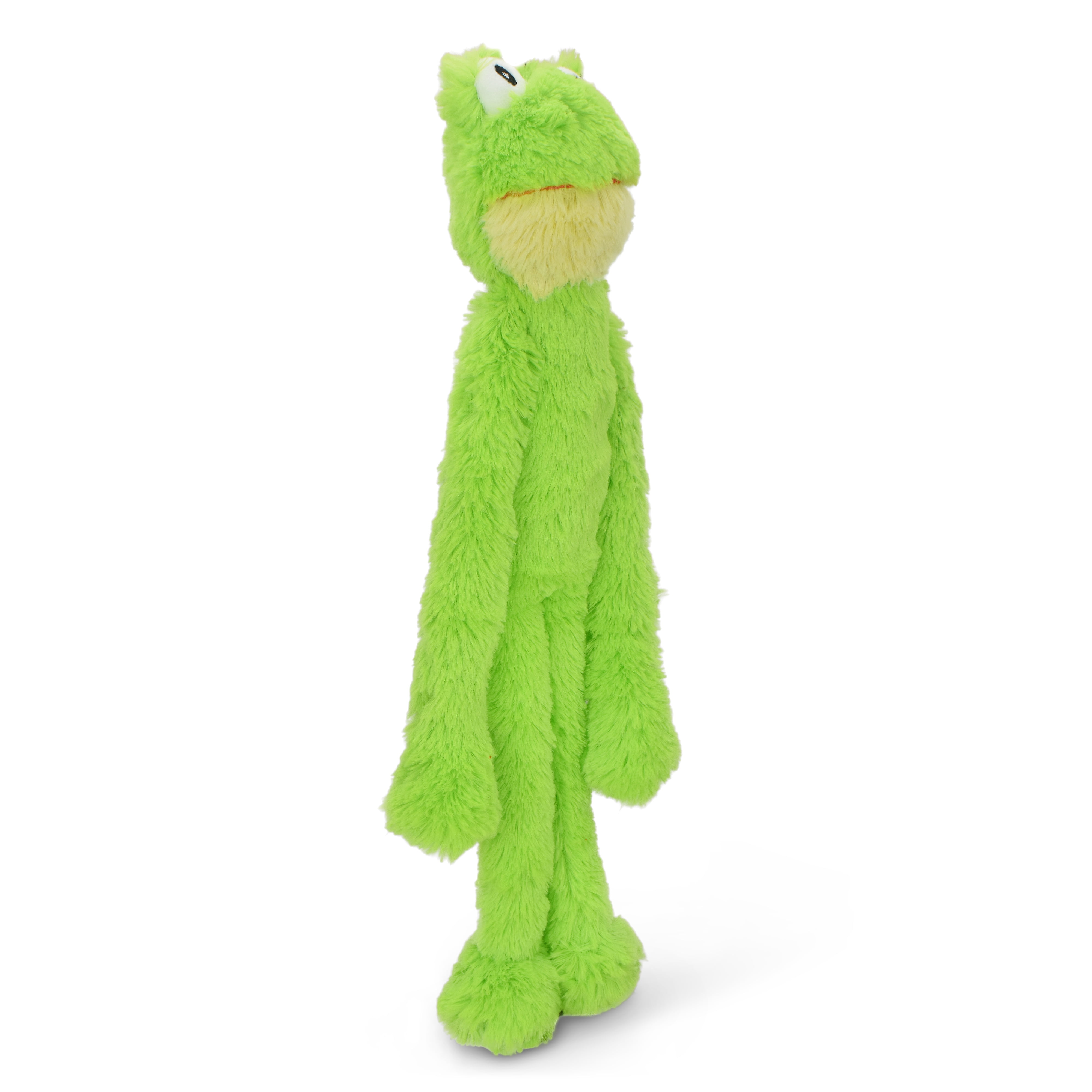 Multipet Swingin' Slevin Frog, Plush Dog Toy, Green, 5 Squeakers, 21 inches