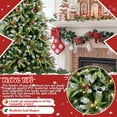 thumbnail image 4 of LAMPHOME 8ft PE/PVC Pre-lit Artificial Christmas Tree, 2850 Branch Tips, 600 Warm White LEDs, 91 Red Fruit+91 Pine Cones, 4-Part Hinged, Metal Stand, Holiday Décor, 4 of 10