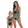 thumbnail image 1 of HAWEE Mommy and Me Halter Ruffle Swimsuit Leopard Print High Waisted Adjustable Straps Family Matching Bikini Set Size S-XL, 1 of 3