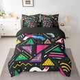 thumbnail image 2 of Feelyou Abstract Lines Twin Bedding Sets 7pcs, Fashion Memphis Stripes Comforter Set, 2 of 8