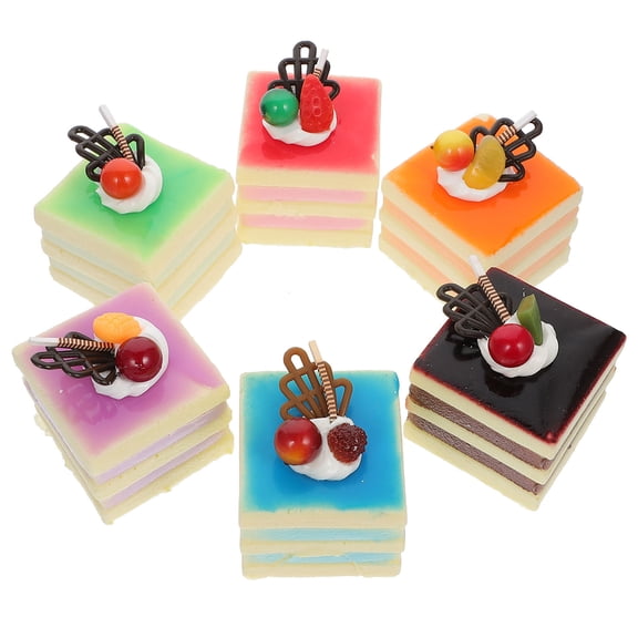 UNOMOR 6pcs Decorative Cake Fridge Magnets Fruit Cake Magnetic Stickers For Kitchen Home Decor And Teaching Aid