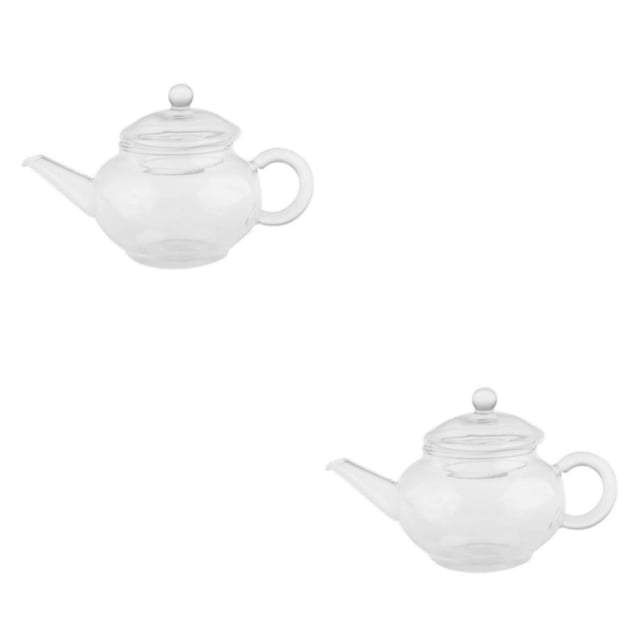 Ounissouiy Elegante tetera de vidrio resistente al calor de 250 ml con infusor excelente para preparar café o té Tipo 1 2Conjunto