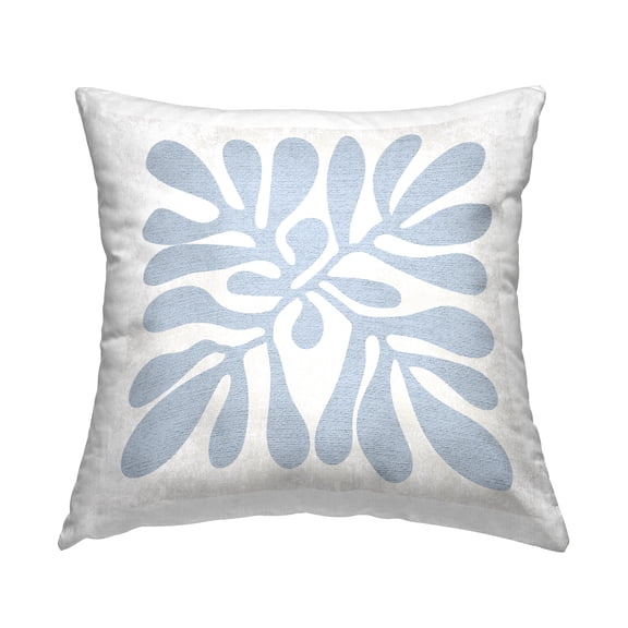 Stupell Industries Abstract Blue Plant Leaf Square Decorative Printed Throw Pillow, 18 x 18