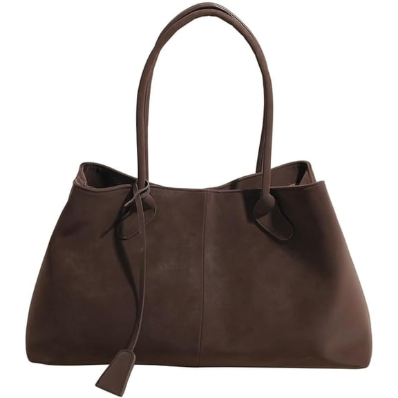 Trendy Suede Shoulder Bag for Women Casual Purse Large Tote Bag Handbag Top Handle Satchel Commuter Underarm Bags