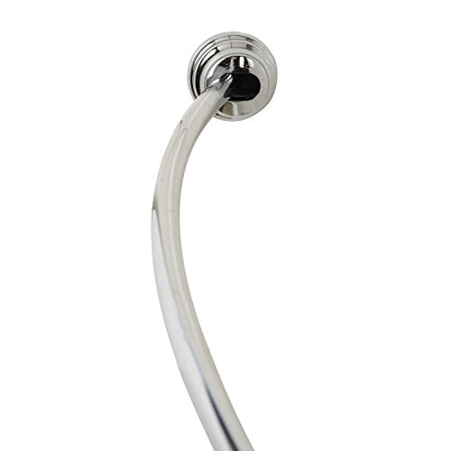 Zenna Home Tringle de Douche Courbée en Aluminium Antirouille, Chrome