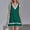 *Green, variant on ClodeEU Women's V Neck Sleeveless Tank Mini Dress with Ruff Hem ,Casual Summer Fashion Sundress Red,Womens Plus L