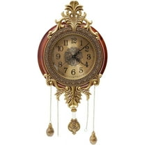 Miumaeov Pendulum Wall Clock Vintage Wall Clocks Battery Operated Large Fancy Antique Clock for Living Room Decor