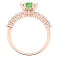 thumbnail image 4 of Clara Pucci 18K Rose Gold Round Cut 1Ct Simulated Green Diamond Engagement Ring + Matching Band - Luxury Box Included, 4 of 7