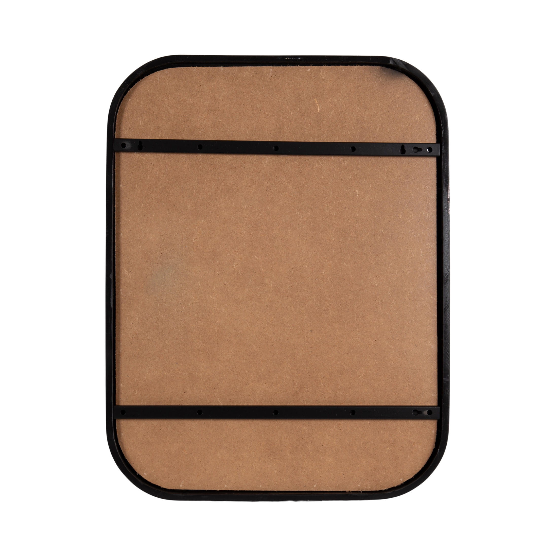 Kate and Laurel Planche Modern Rattan Wall Pinboard, 20 x 26, Black and Natural Rattan, Boho Rounded Rectangle Wall Organizer for Use as Cork Board, Vision Board, or Bulletin Board