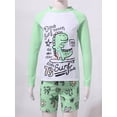 thumbnail image 3 of YONGHS Kids Boys 2 Piece Long Sleeve Swimsuit UPF 50+ Sun Protection Bathing Suit Swimwear Dinosaur Light Green 2-3, 3 of 7