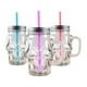 thumbnail image 1 of 3pz Tarros Calavera Vaso Frasco Vidrio Mason Jars Cerveza Color Transparente, 1 of 4