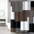 thumbnail image 2 of Brown Shower Curtain Modern Bathroom Accessories Decor Black Gray White Shower Curtain Set with 12 Hooks 72x72 Inches, 2 of 6