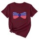 thumbnail image 1 of Gibobby Blusa de Trabajo de Manga Corta Camiseta manga corta verano para mujer con estampado del Día la Independencia y diseño personalidad(Rojo,M), 1 of 2