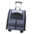 thumbnail image 2 of kusrkot Cat Trolley Sac à Dos Chenil avec Roue Sac à Main Respirant Sac de Transport violet, 2 of 9