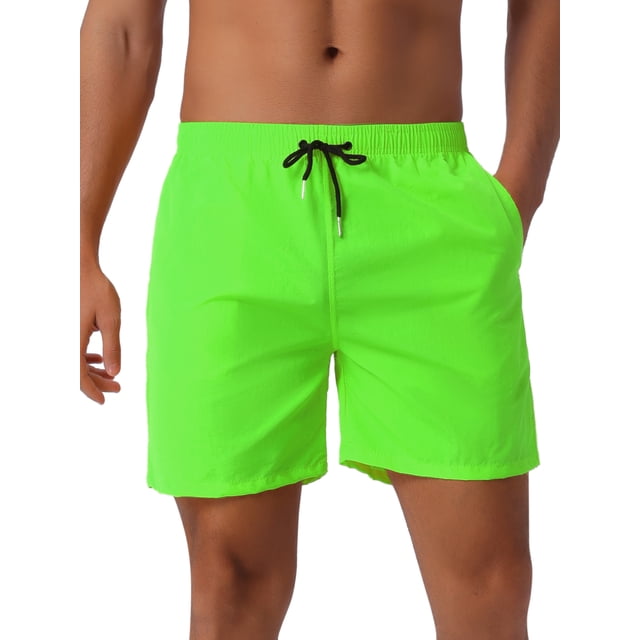 Pantalones cortos de verano para hombres INSPIRE CHIC para el Día del Padre, con cintura elástica y cordón, pantalones cortos de surf 32 en verde brillante