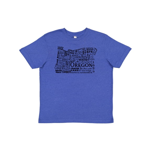 Inktastic Oregon Word Salad- State Outline Youth T-Shirt