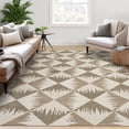 thumbnail image 2 of 9x12 Washable Area Rugs for Living Room Non Slip Low Pile Modern Geometric Farmhouse Dining Room Carpets for Bedroom Dorm Beige, 2 of 7