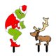 thumbnail image 1 of ZHAOCHENG Letreros navideños de El Grinch robando para el jardín con estacas para decoración navideña de jardín, césped y exteriores, suministros para fiestas, 1 of 4
