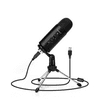 USB Condenser Podcast PC Microphone: Vocal Recording Streaming Mic Studio Professional Zero Latency Monitoring Kit for Singing Skype Gaming Voice YouTube with Tripod Stand